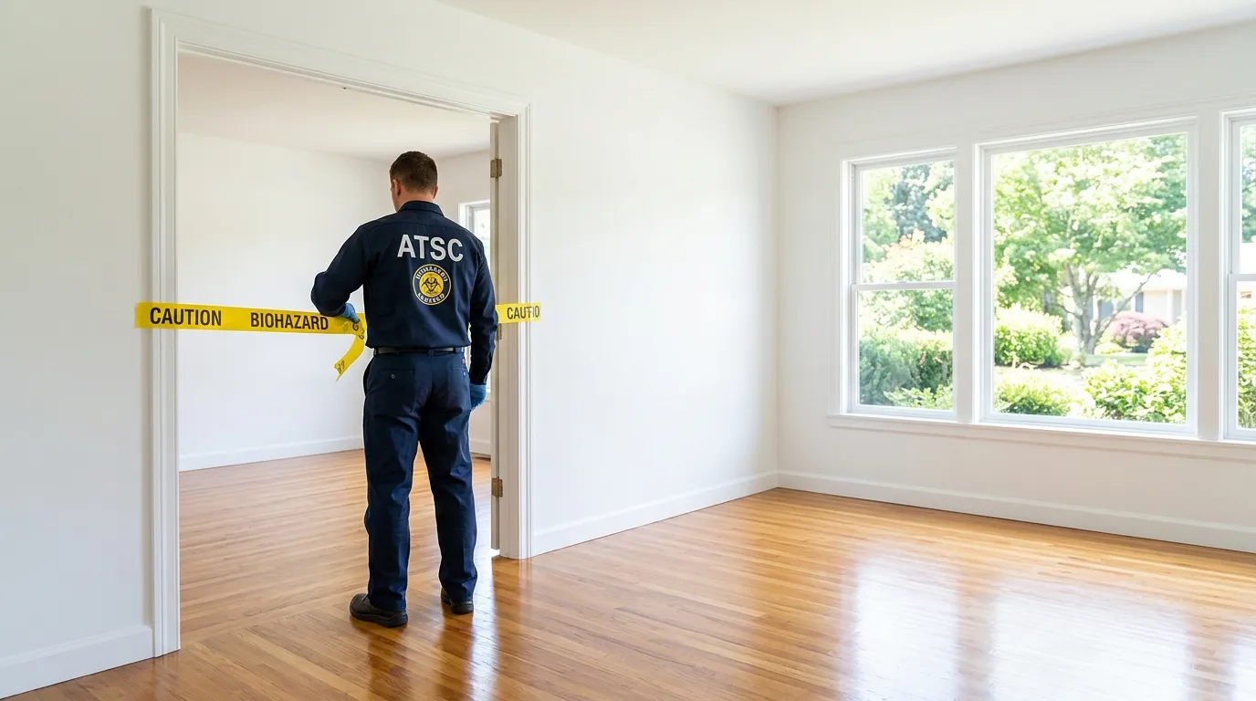 Certified biohazard cleanup crew performing Trauma Scene Cleanup in Palisades Park